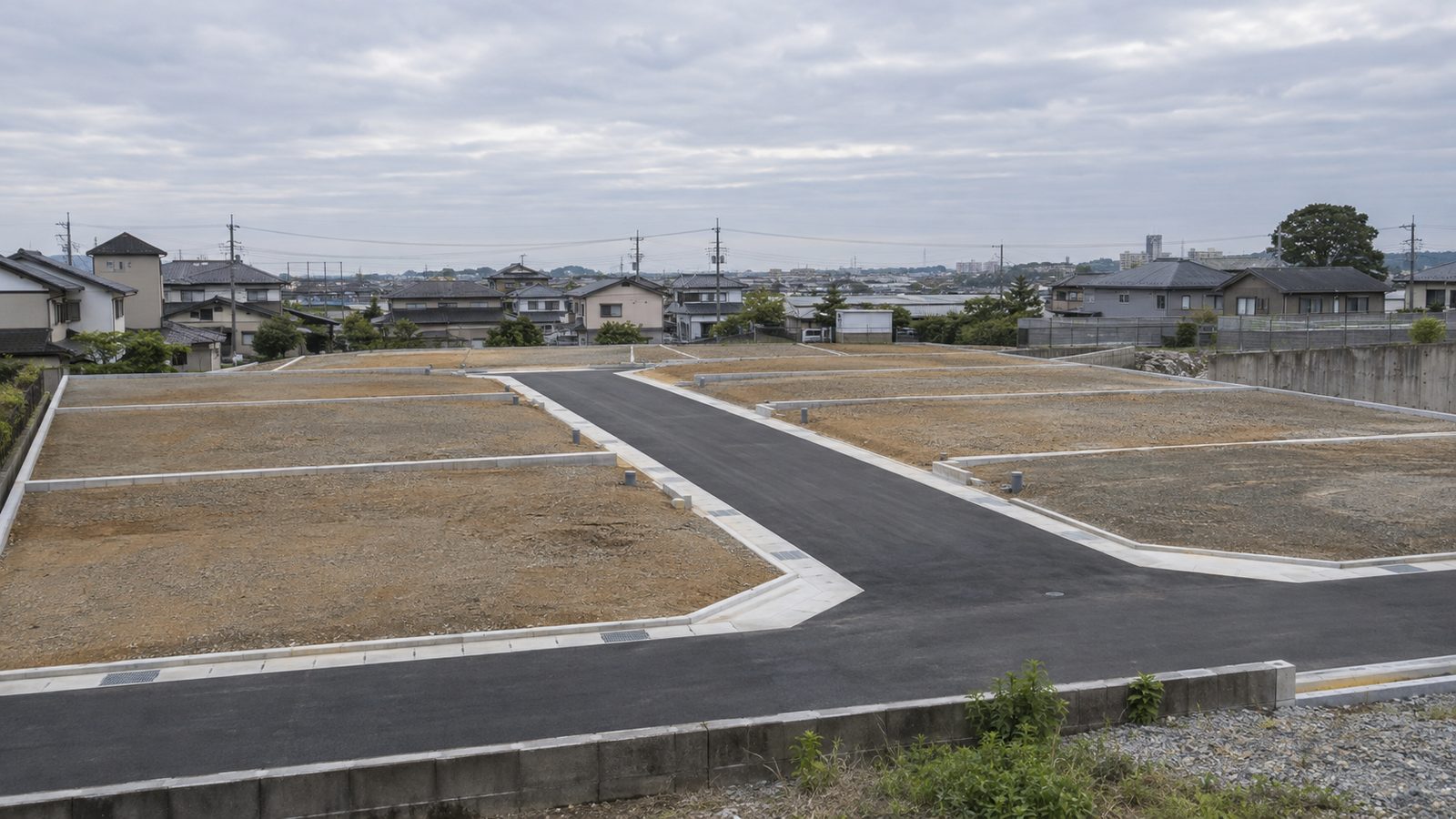分譲地として造成が進む住宅地